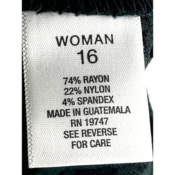 roz & Ali Green Baroque Pants, Women's Size 16 - Picture 7 of 7